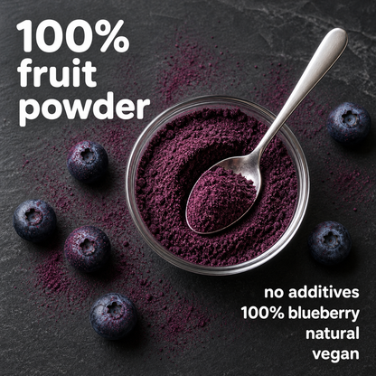 Premium Freeze-Dried Blueberry Powder – Wild, Superfood Powder & Smoothie Mix for Baking, Smoothies & Yogurt | No Additives or Preservatives 100g